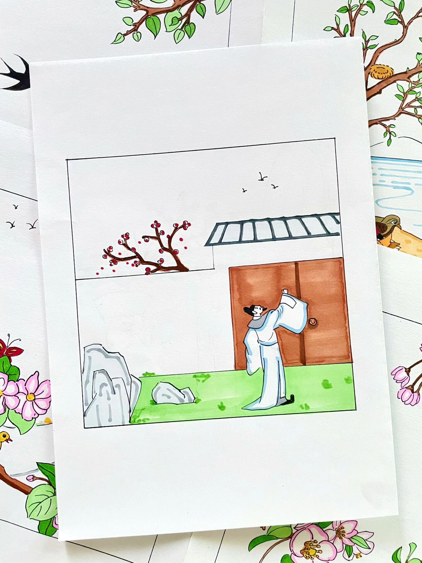 【诗配画】手绘古诗《游园不值