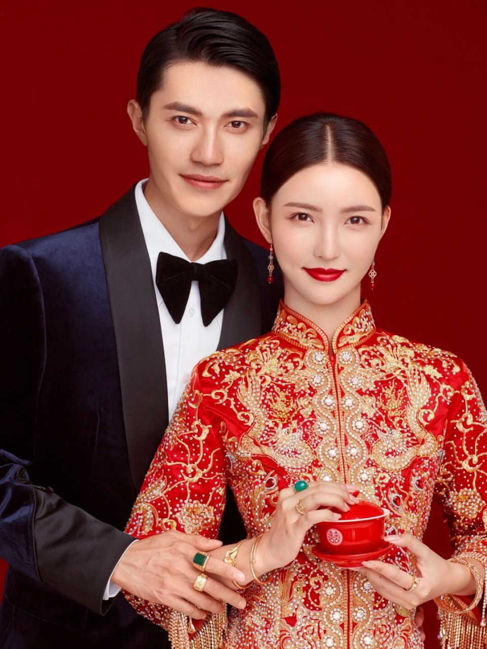 秀禾服和丝绒西装7815 每一张婚照都宛如古风画卷 氬氲淡雅的东方