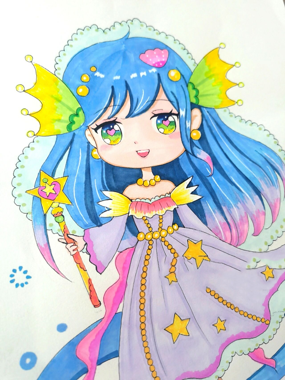 原创少儿q版简单动漫画—海洋小公主 适合三年级及以上的小朋友 原创