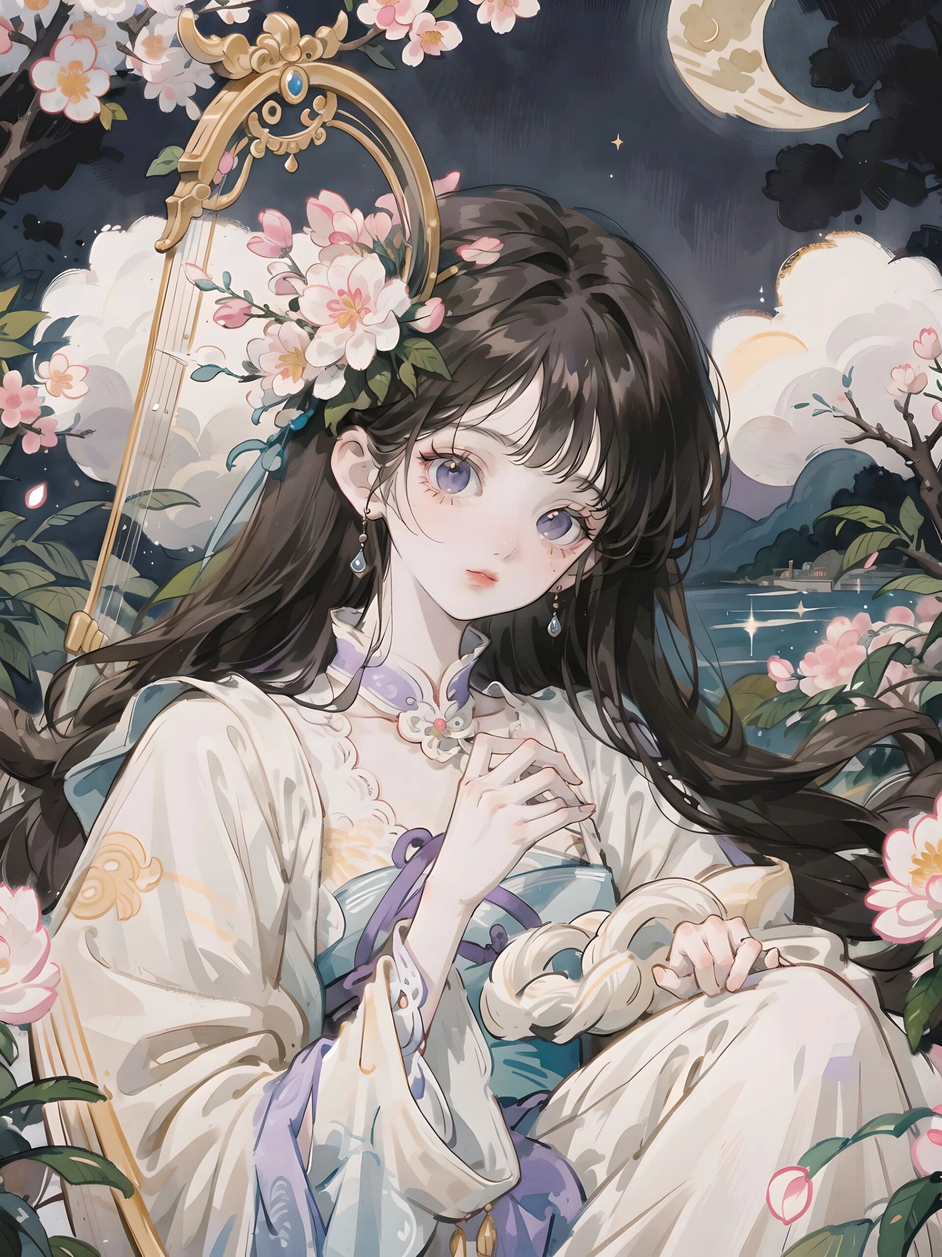 古风系头像|(12张)古琴少女@酒似歌桃花扇的动态