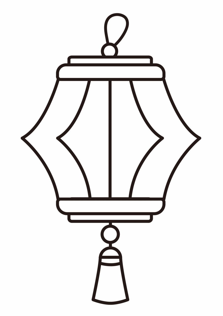 儿童画|灯笼简笔画(可打印) 幼儿园灯笼简笔画高清线稿可打印 #幼儿园