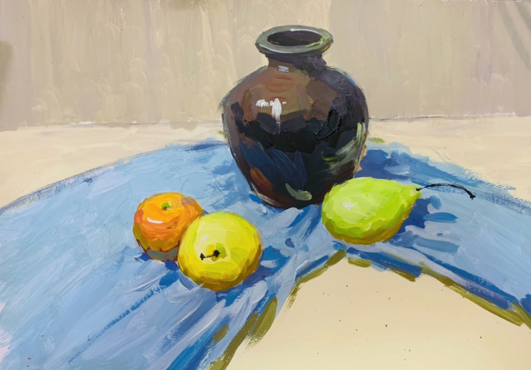 水粉静物临摹#水粉画