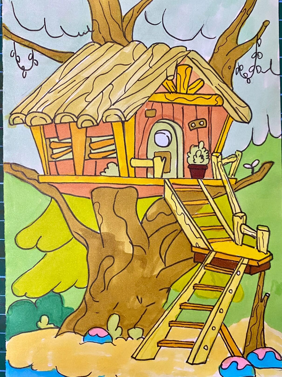 森林树屋主题画图片