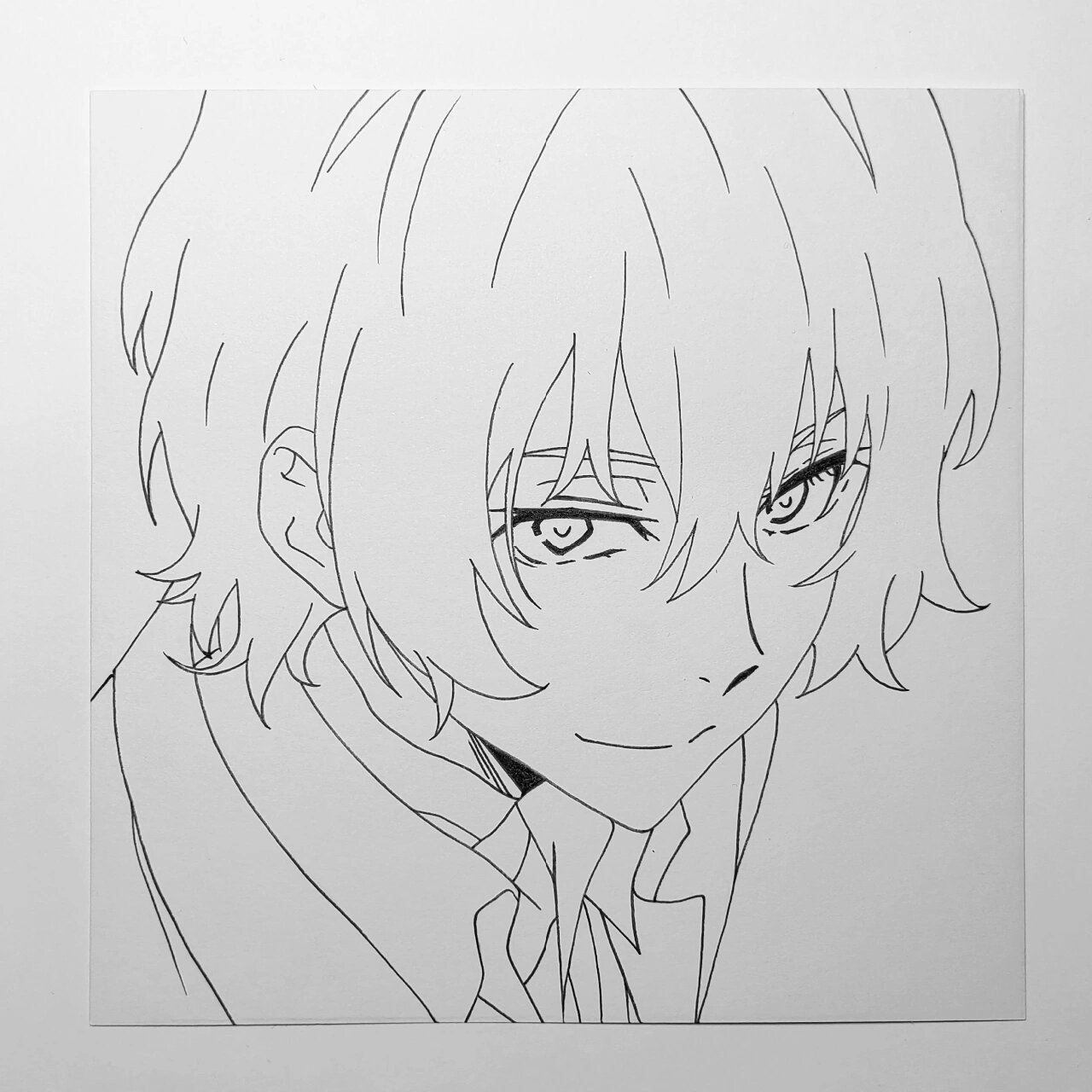 文豪野犬太宰治# #线稿# #装饰画# #画画的日常# #笔记灵感# #绘画