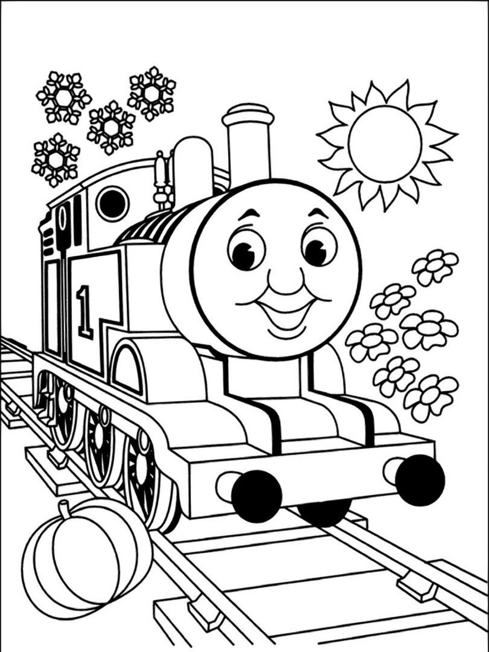 小汽车小火车涂色线稿