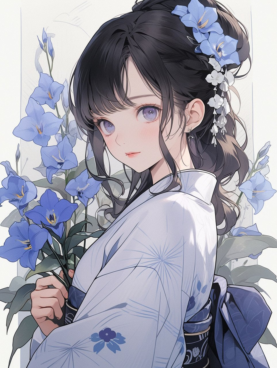 捧花女生头像 | 兰花女孩 | 治愈系头像