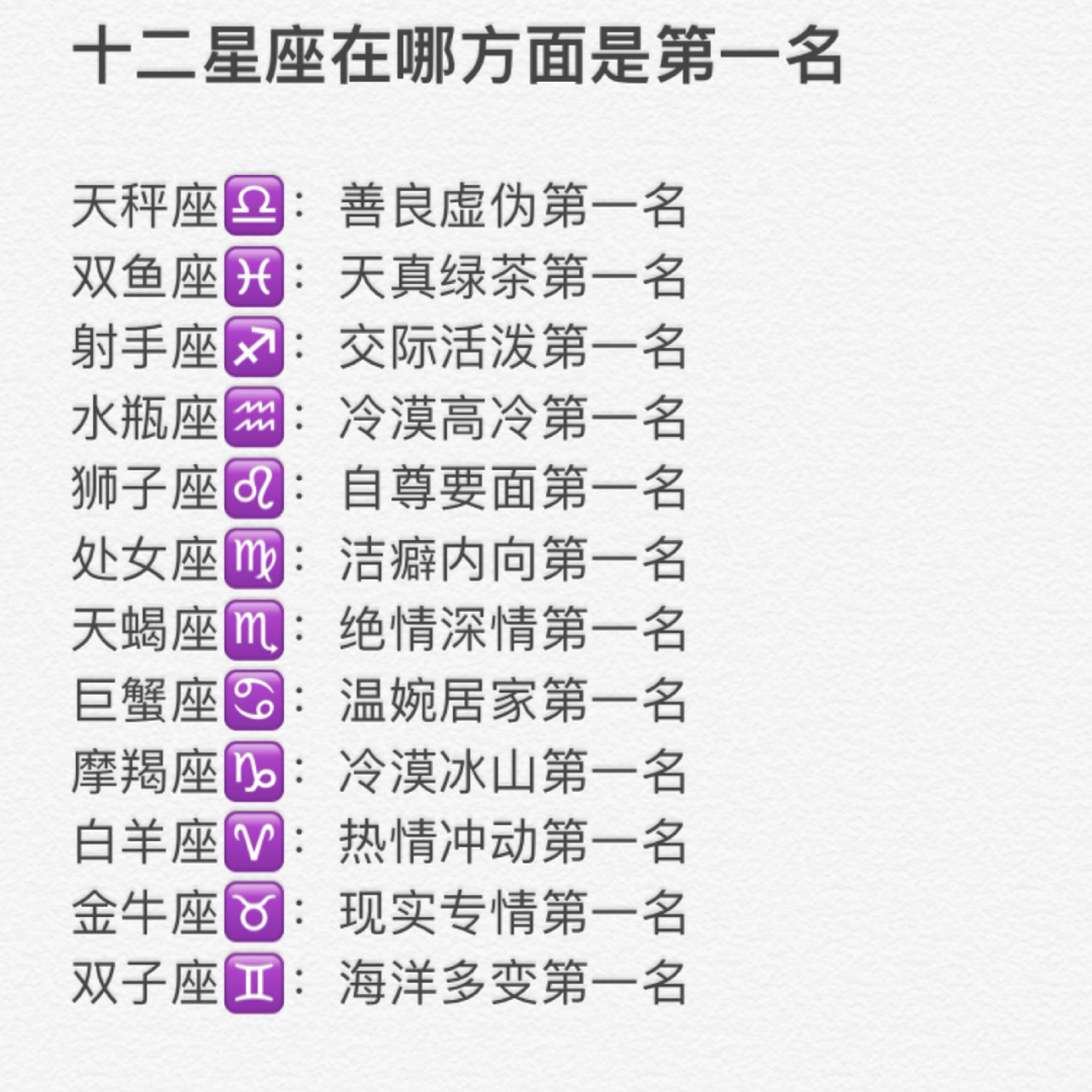 050505 十二星座在哪方面是第一名05  天秤座70:善良虚伪第