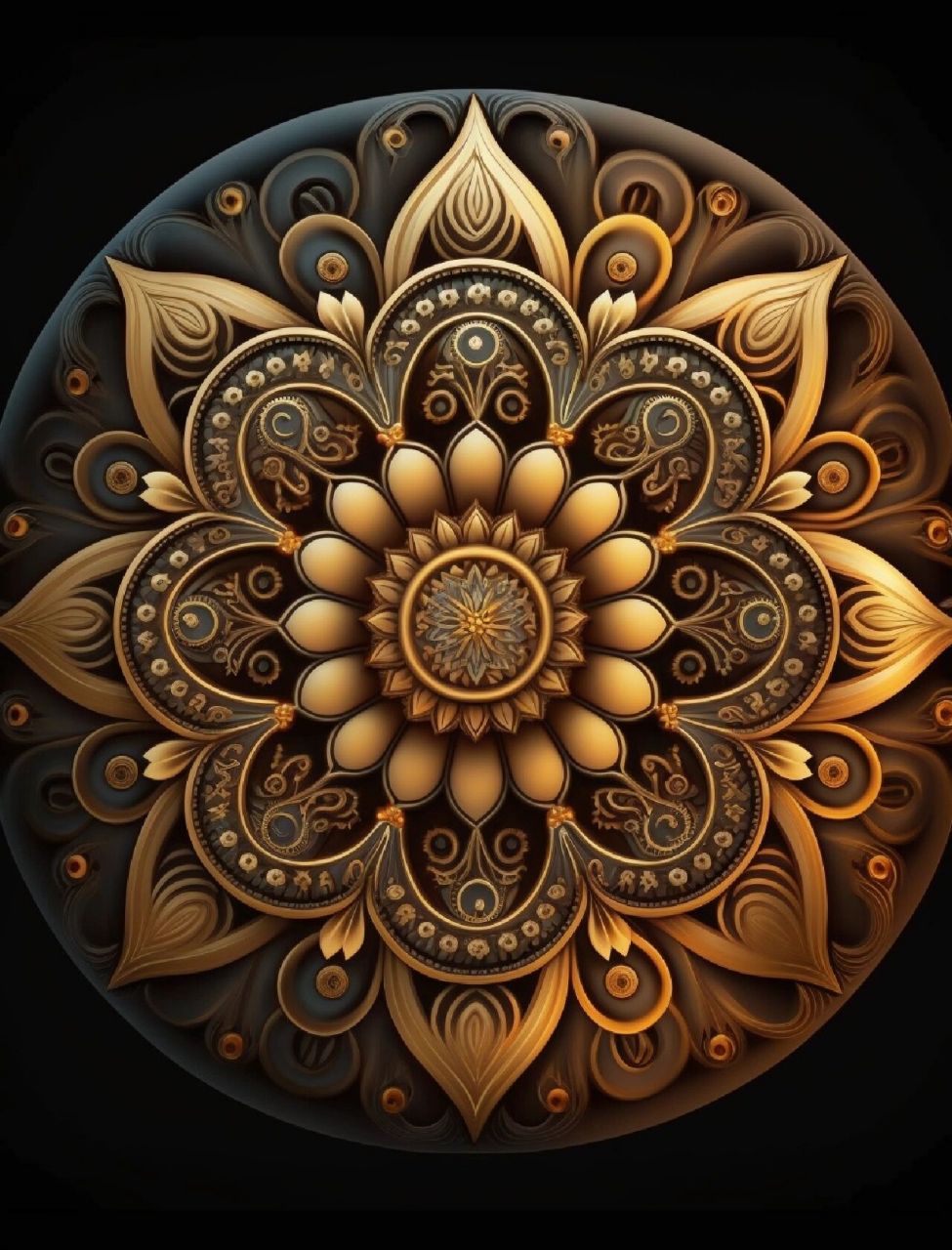 九款金黄色曼陀罗图