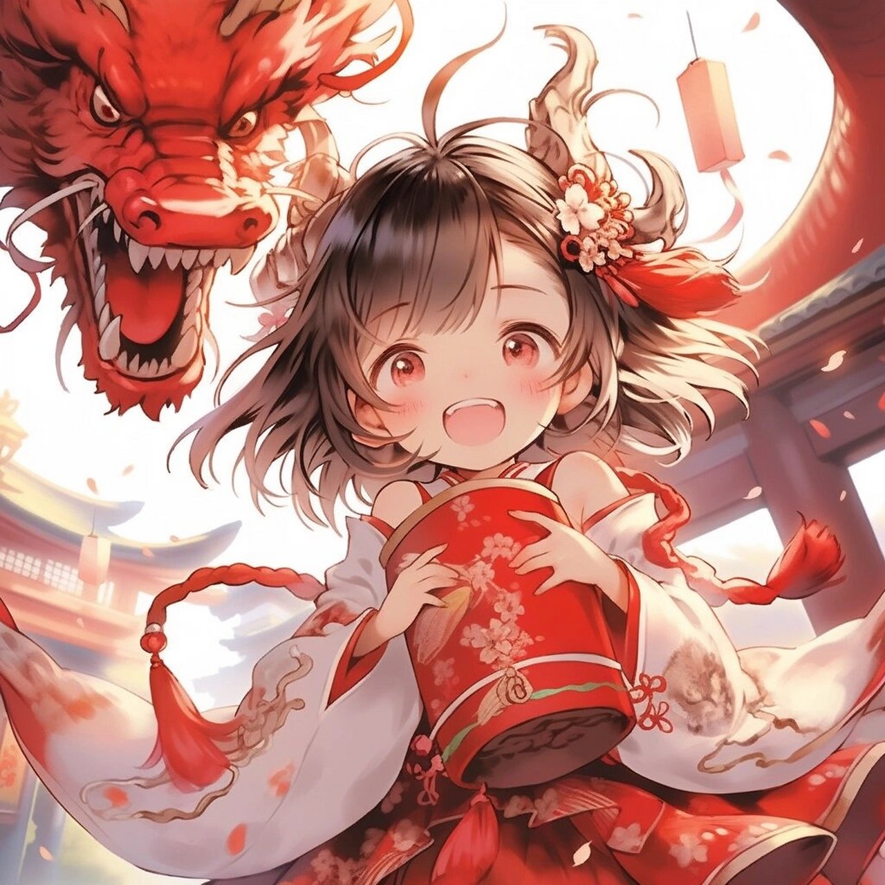 新年情头|2024年龙年限定版情头 #古风头像# #动漫女生头像# #好看