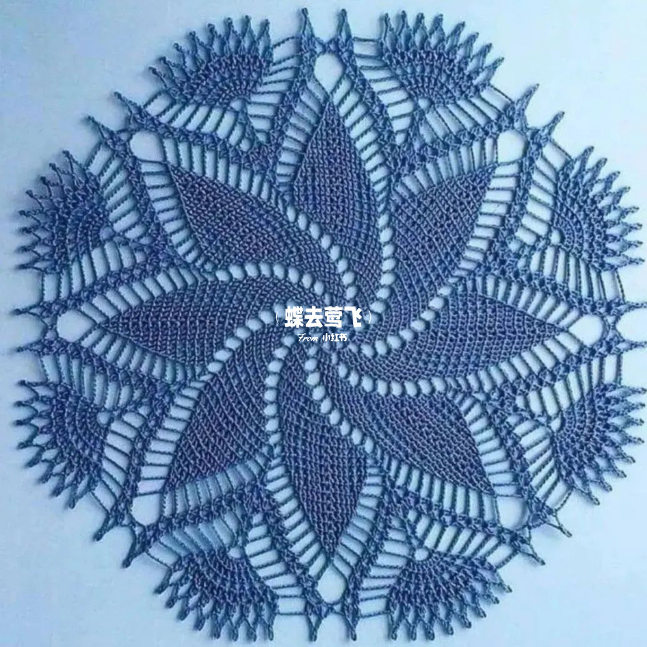 【图解】钩针手工编织 蕾丝餐巾桌布花片图案 #编织# #手工编织