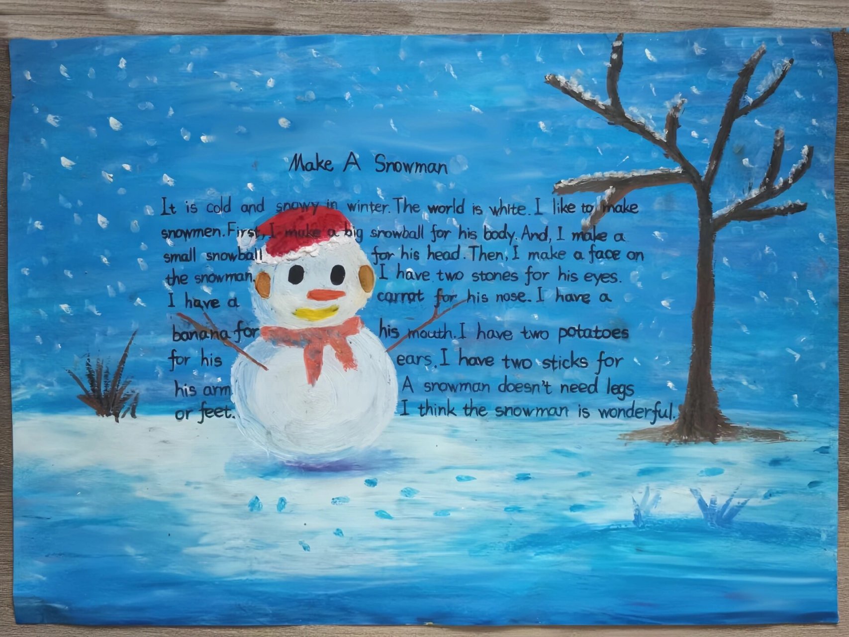 make a snowman英语小报(图 作文)