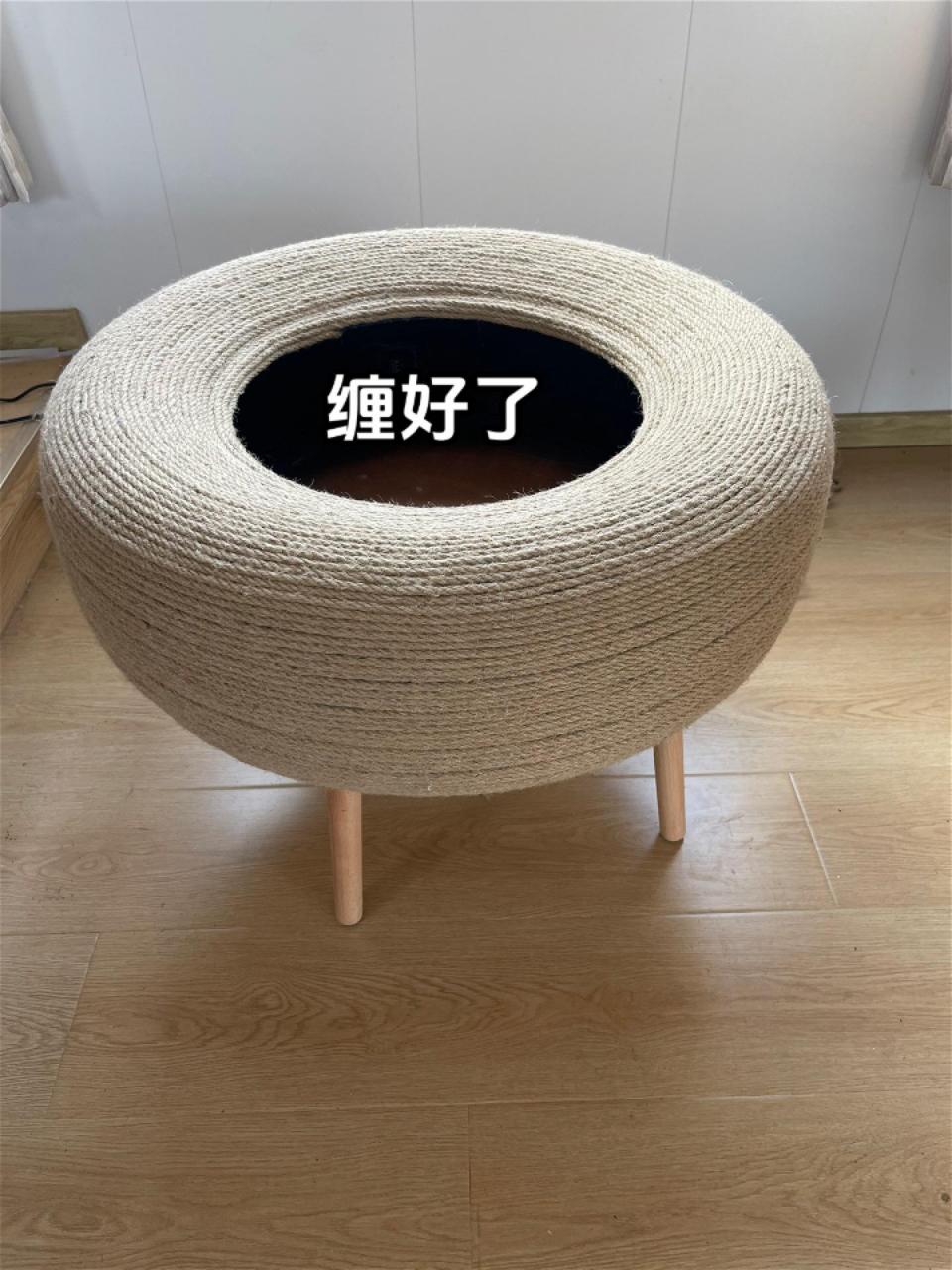 旧轮胎改造茶几.超详细的轮胎茶几制作过程