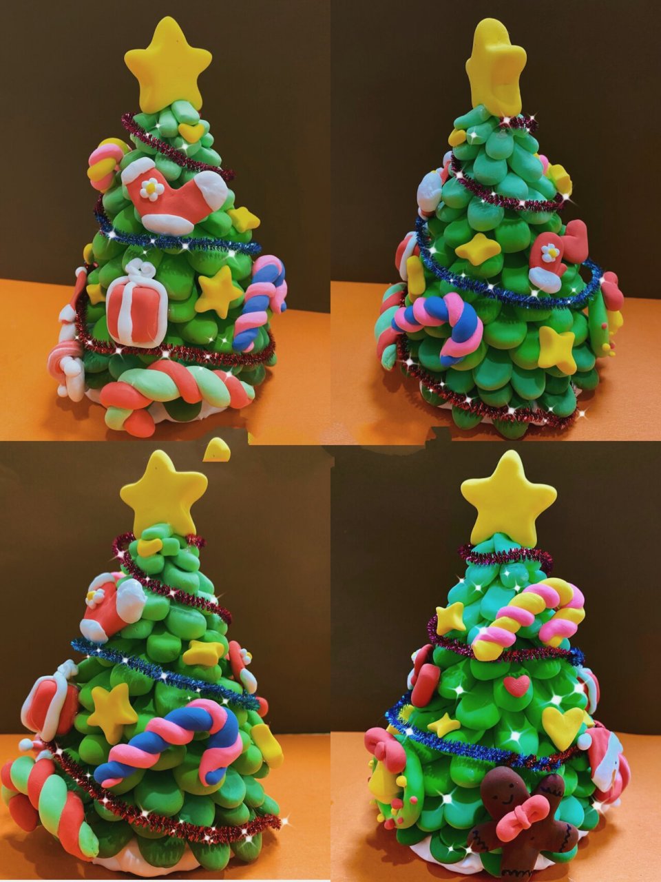 超轻粘土|圣诞节diy粘土圣诞树90|手工制作 圣诞节自制粘土圣诞树