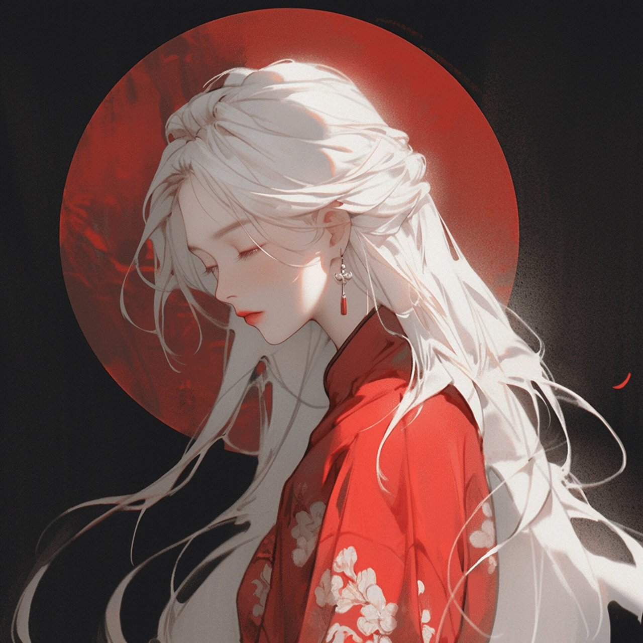 白发红衣|情侣头像