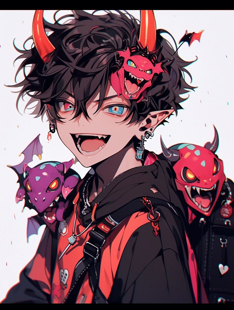 恶魔正太 | 动漫男生头像壁纸插画素材 不知道这种风格大家喜不喜欢