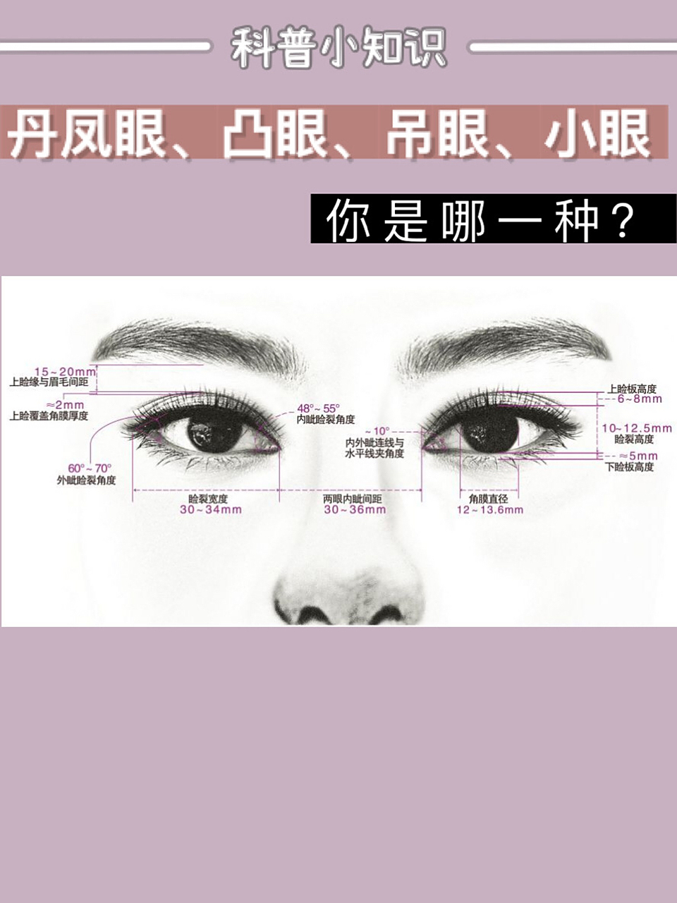 02眼裂细长形状(丹凤眼) 丹凤眼其实是众多双眼皮形态中具古风韵味