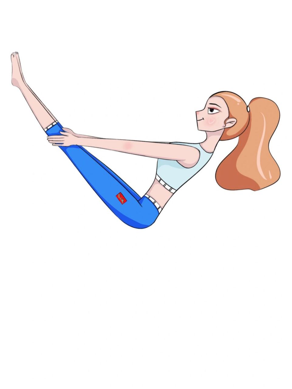 瑜伽插画|瑜伽体式精讲—船式 口令: 坐山式准备,双手放于臀部两侧