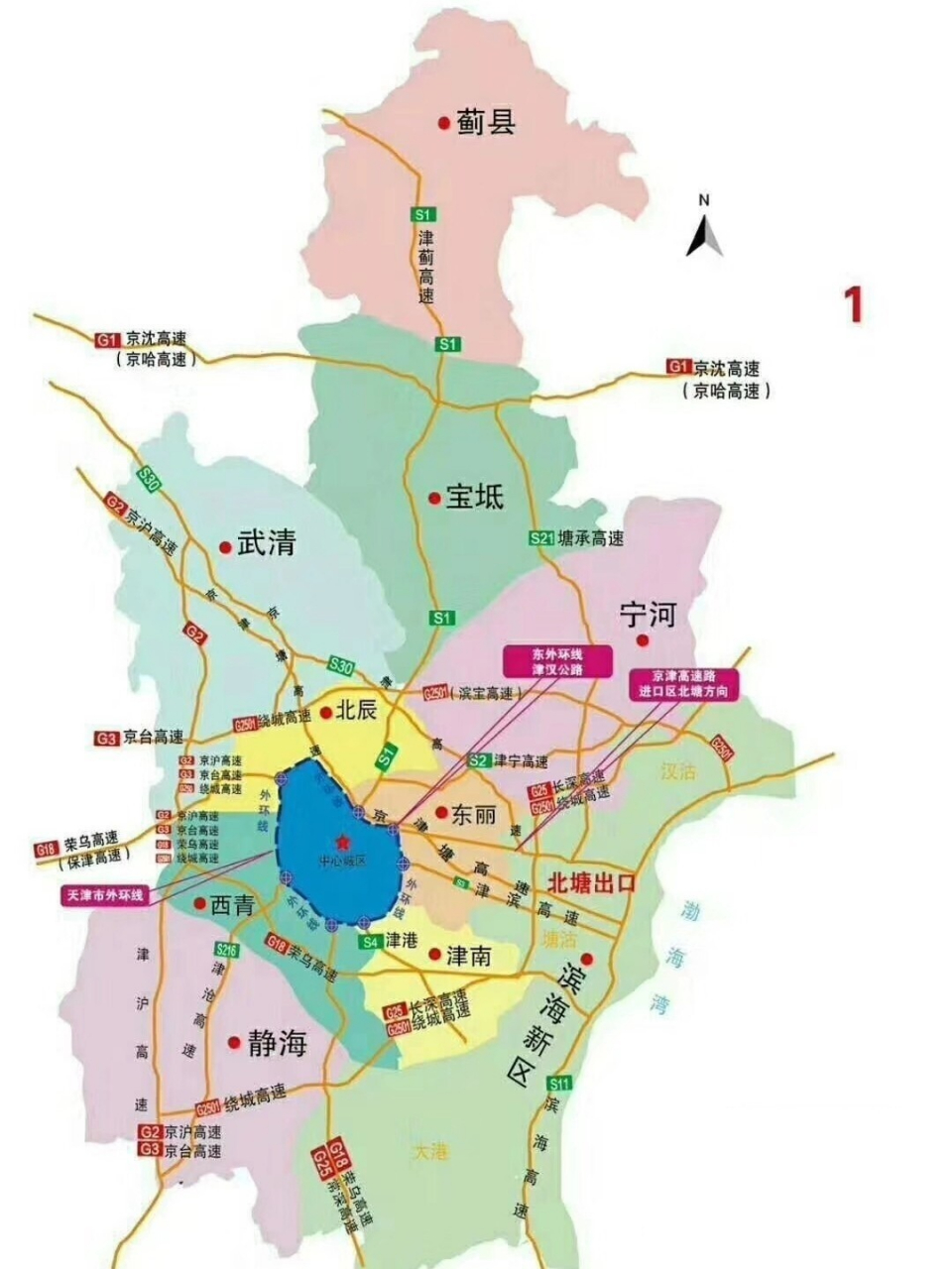 外环的补圆计划,将北辰区大部分区域由外环外变成了外环内. 2.