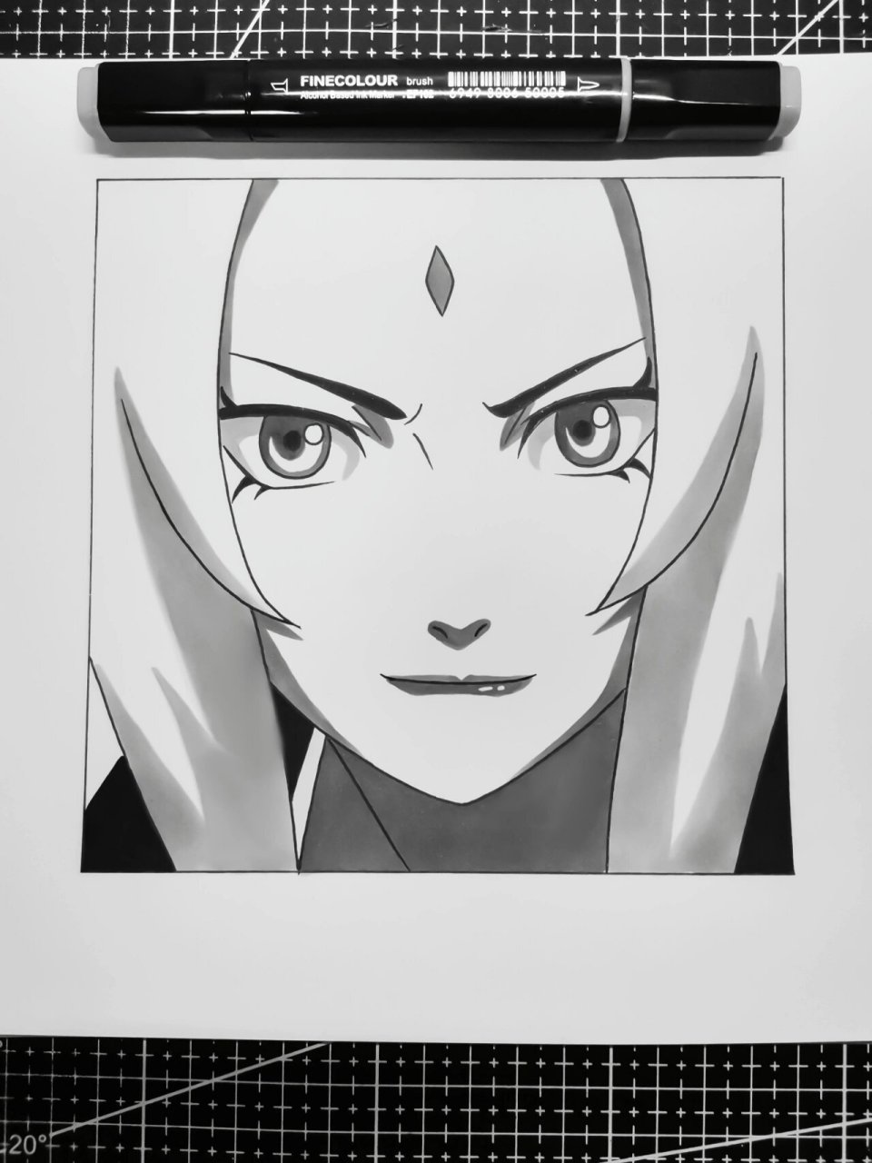 73火影忍者系列—纲手 73跟着步骤练～ #手绘# #火影忍者# #纲手