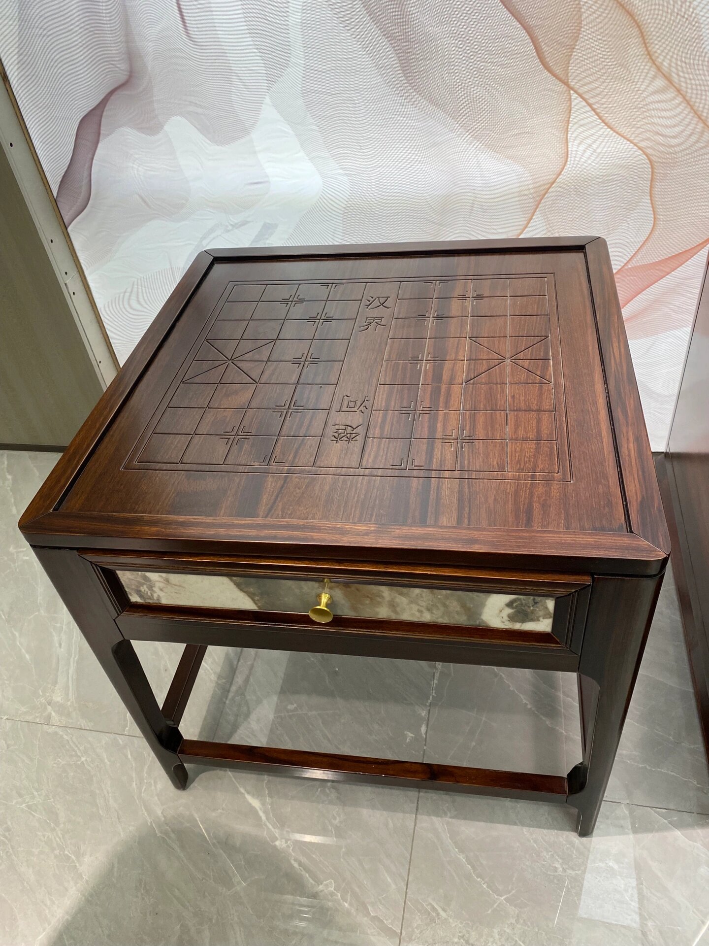 新中式象棋桌,乌金木实木棋盘桌 象棋桌,中国象棋棋盘 中国象棋是起