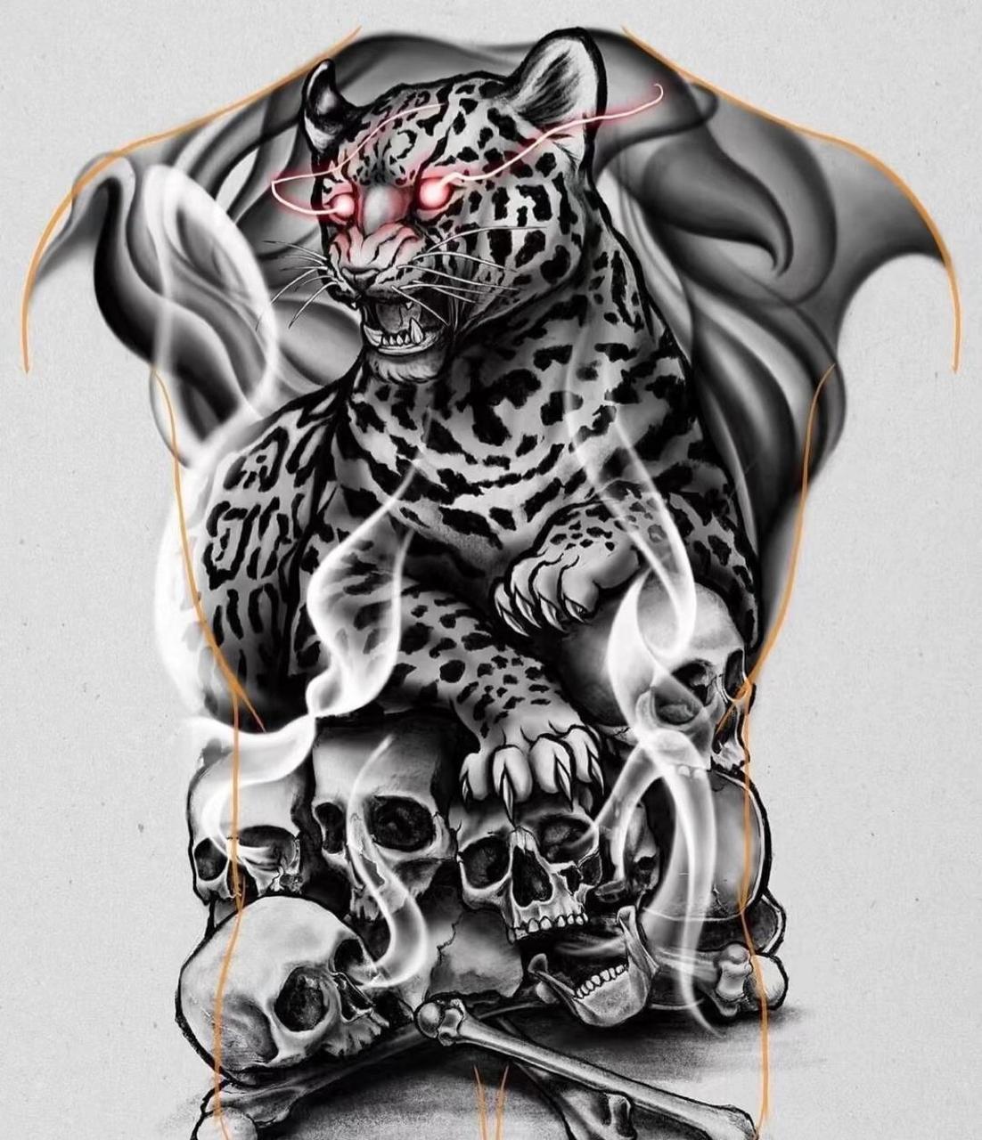 满背纹身.纹身手稿图案.后背纹身.刺青图   今日分享最新纹身手稿