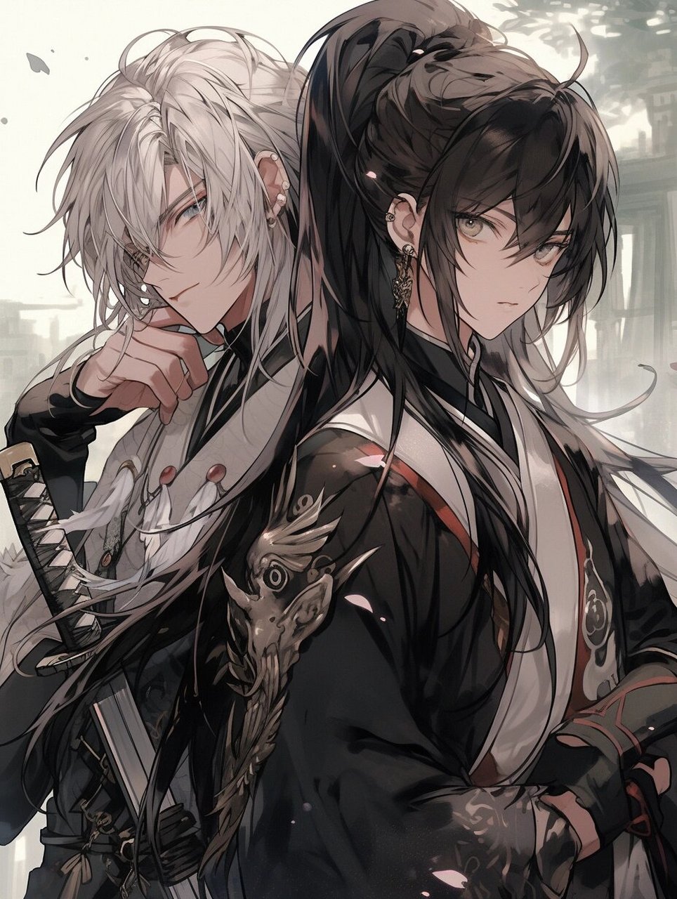 江湖有你 | 古风双男主头像壁纸插画素材 #男生头像# #动漫帅哥