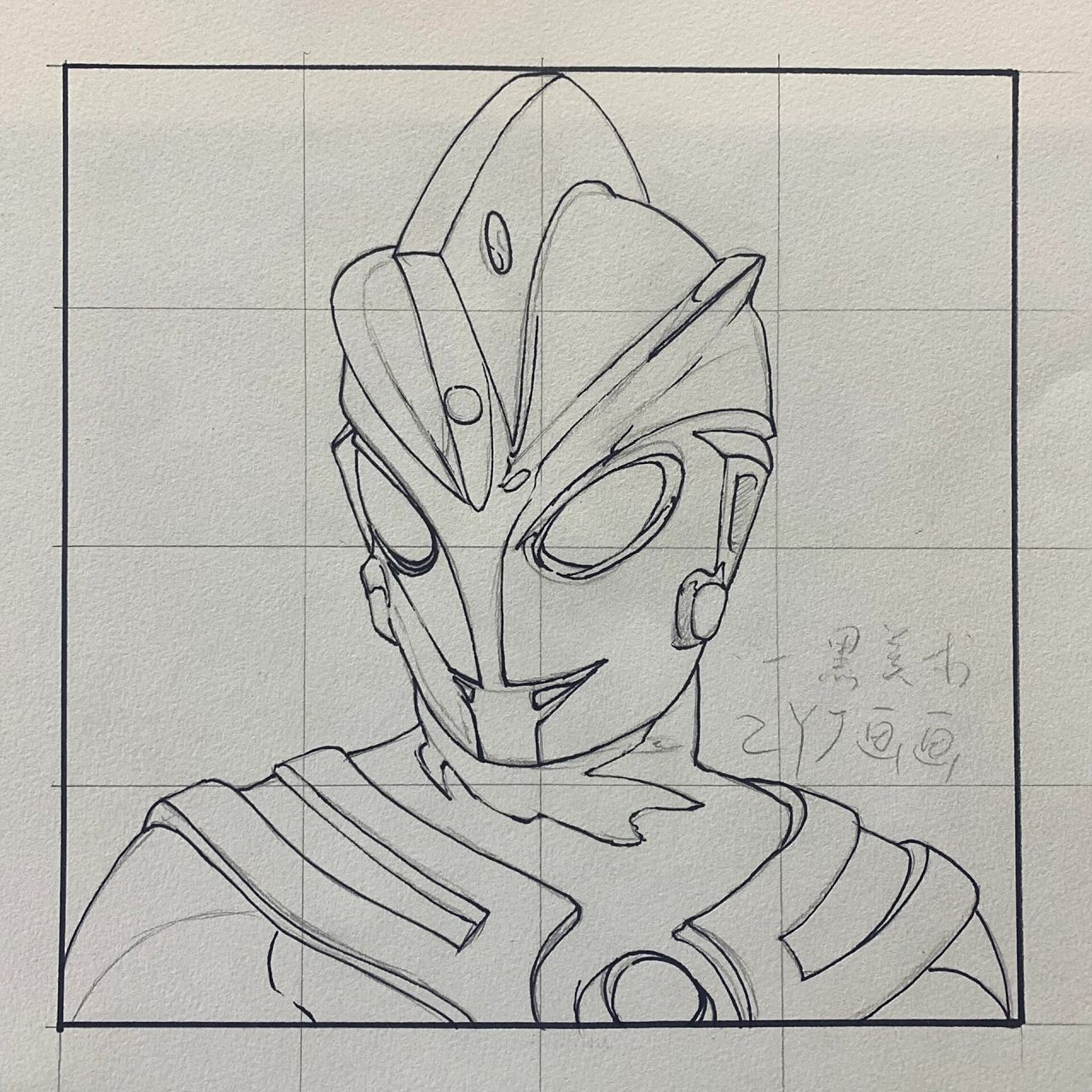 【奥特曼系列】艾斯奥特曼头像手绘过程 难度:9999999999