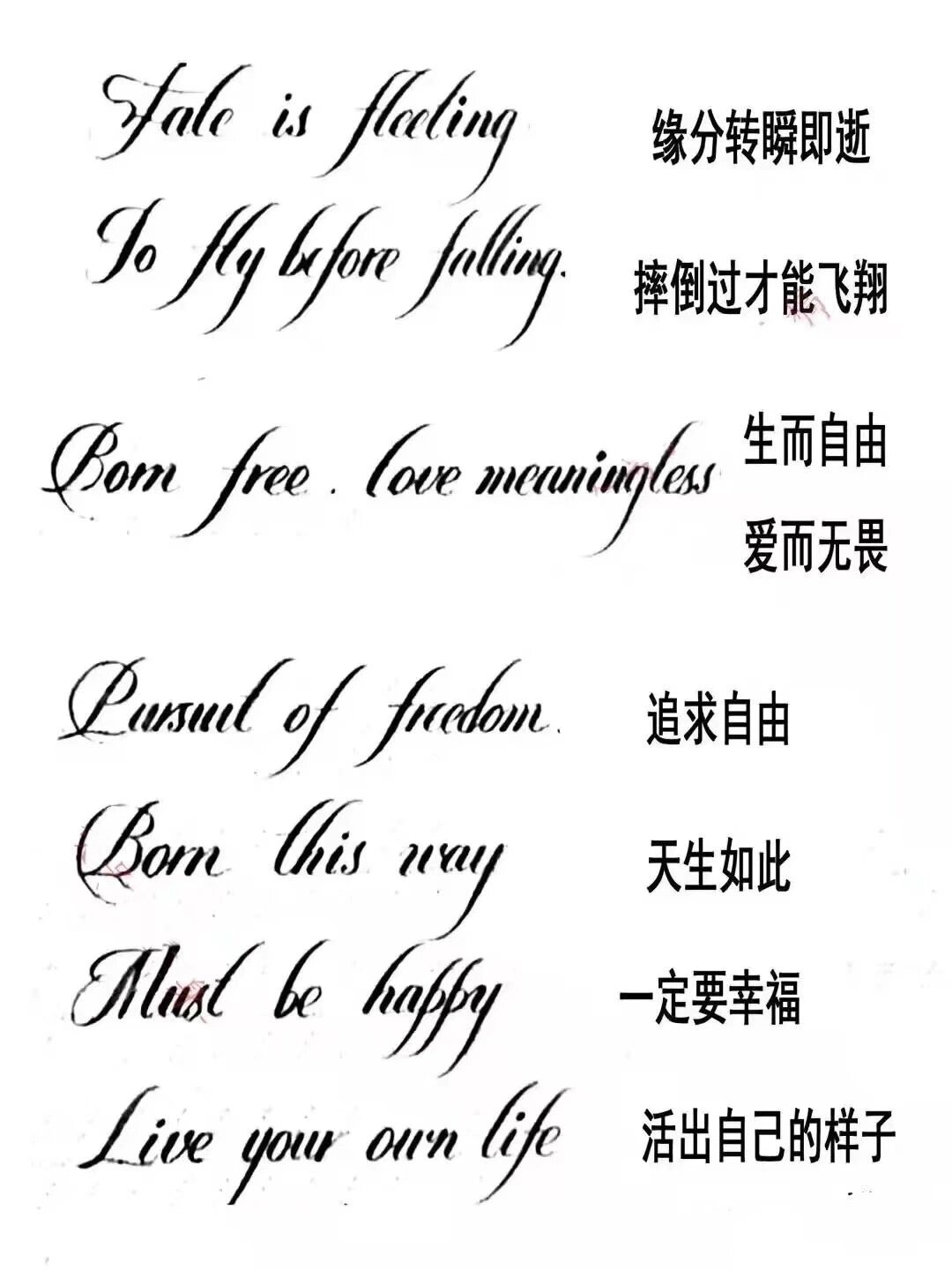 97想要英文短句纹身的看过来96