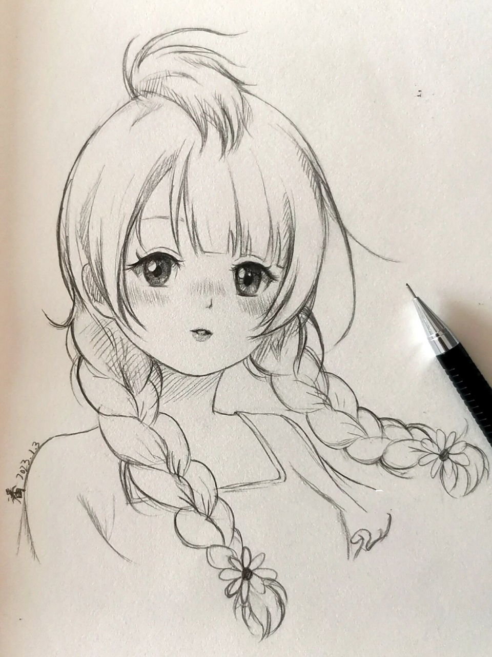 一起来画画|手绘可爱的动漫女孩 附过程图