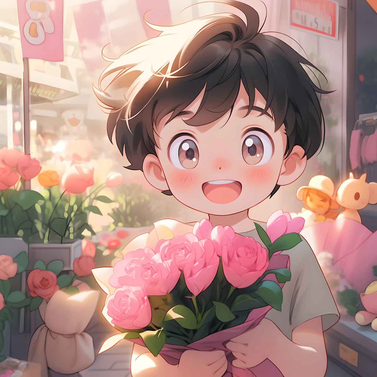 情侣头像|我将玫瑰藏于身后,期盼与你赴约