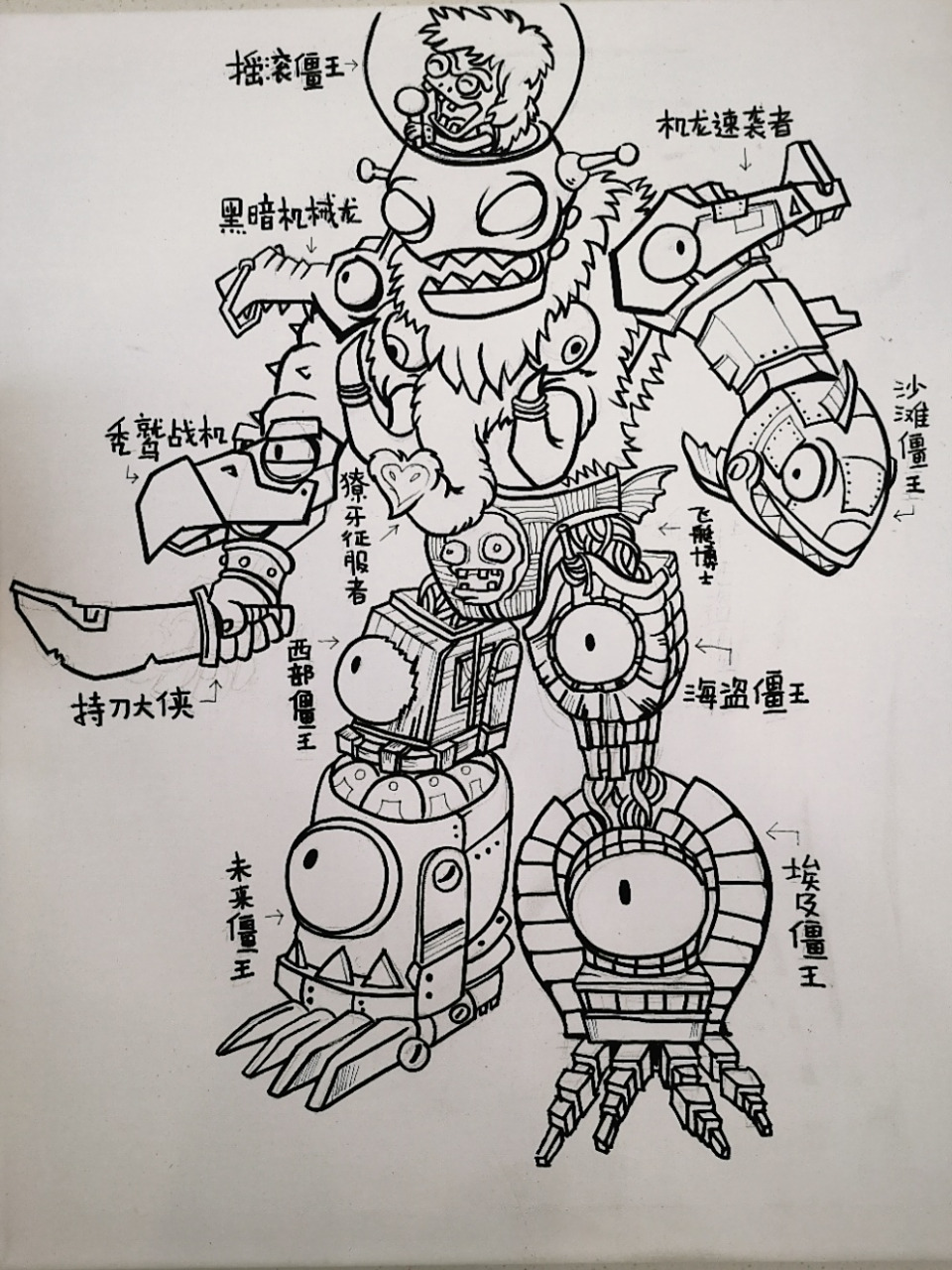 僵尸博士合体(二)改良后 #植物大战僵尸二 12个世界的僵王博士合体