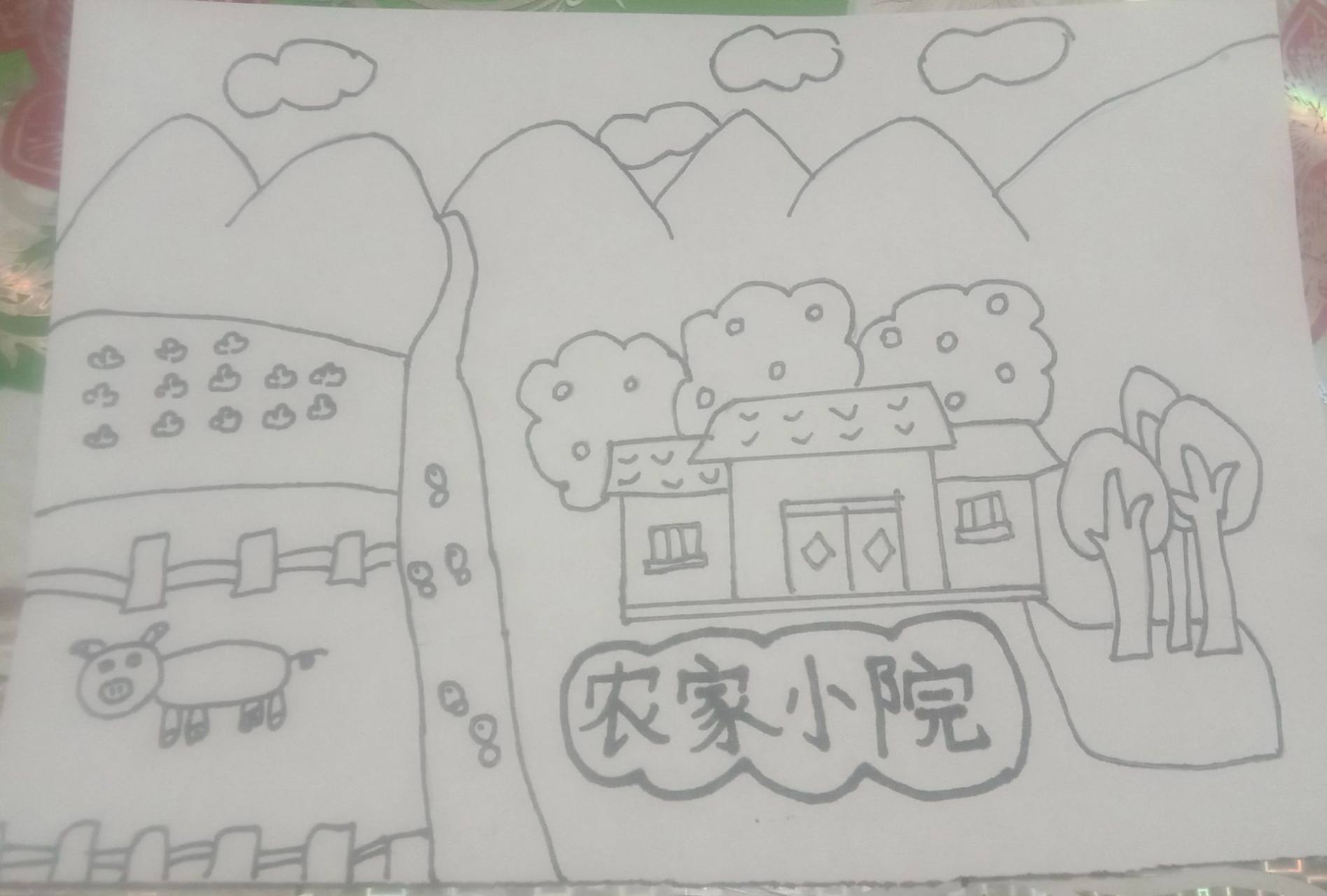 农家小院超级简单的简笔画 农家小院超级简单的简笔画,也不用写字.