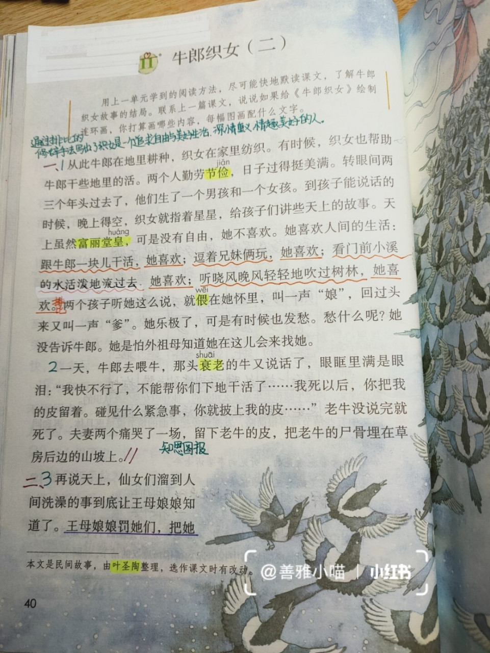 五上语文第11课《牛郎织女》(二)预习笔记 #小学学习笔记