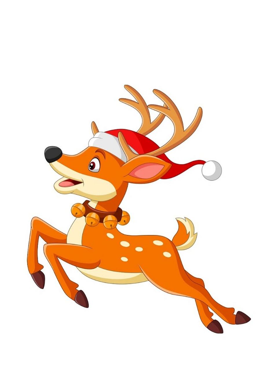 卡通插画|白色背景上孤立的卡通鹿 它有一个很好听的名字,叫做麋鹿.