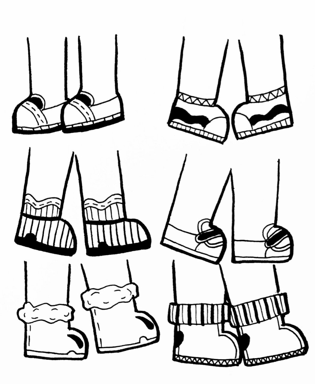 可爱的鞋子|简笔画