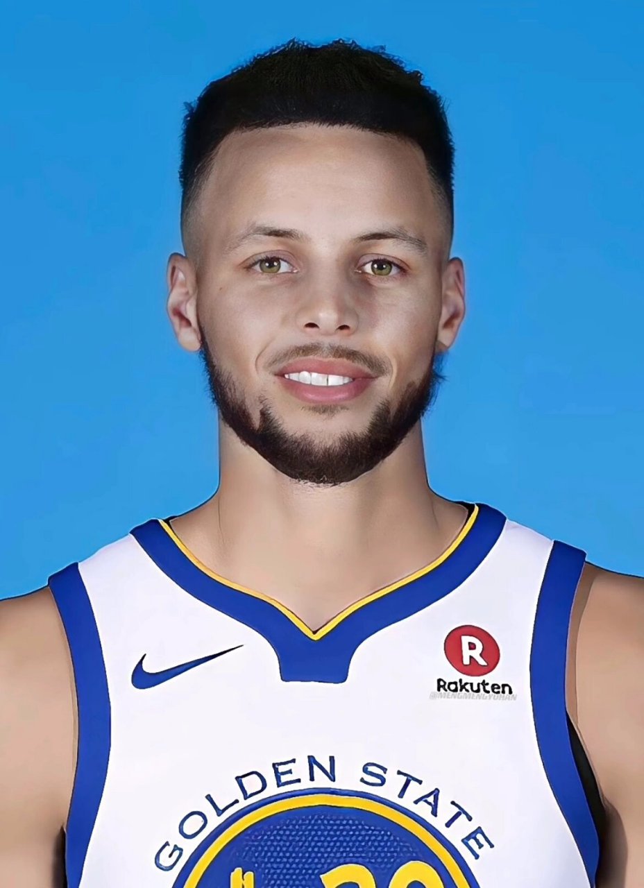 库里蓝底证件照05#nba# #库里# #金州勇士# #证件照