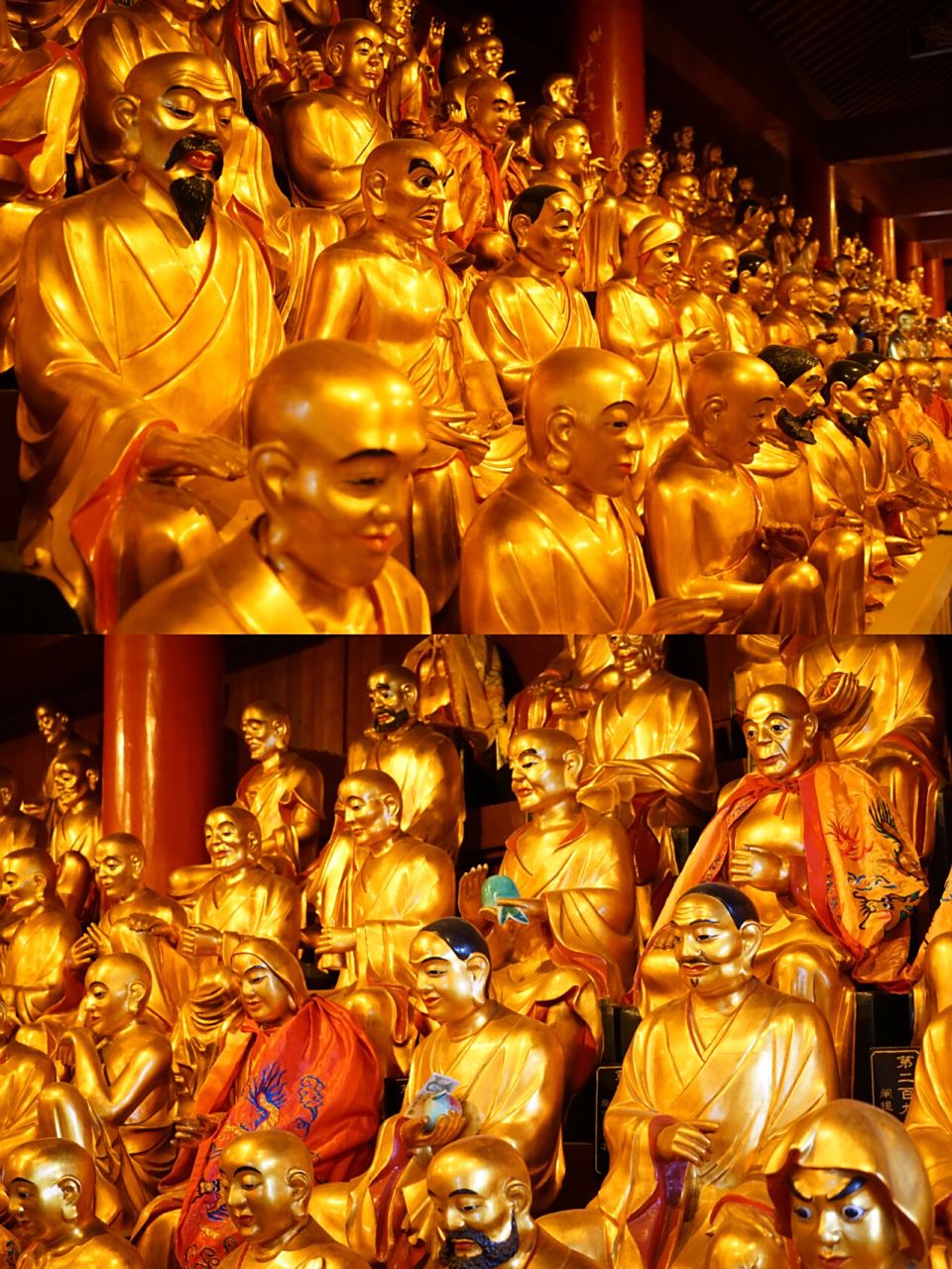 九华山百岁宫五百罗汉堂,让你眼前一"亮" 五百罗汉堂国内很多寺院中都