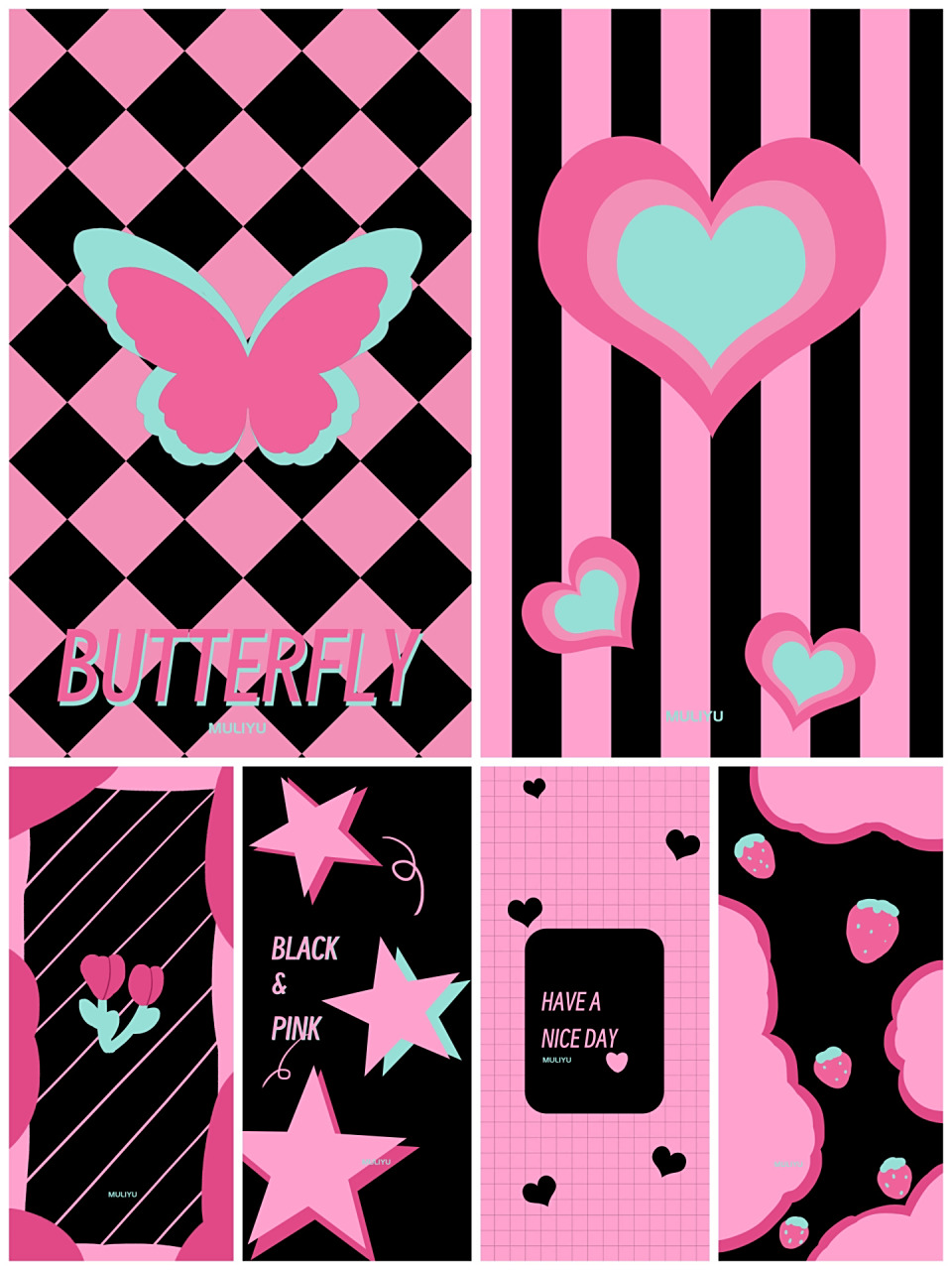 原创黑粉配色壁纸分享9393 快来看看有没有喜欢的壁纸吧～99