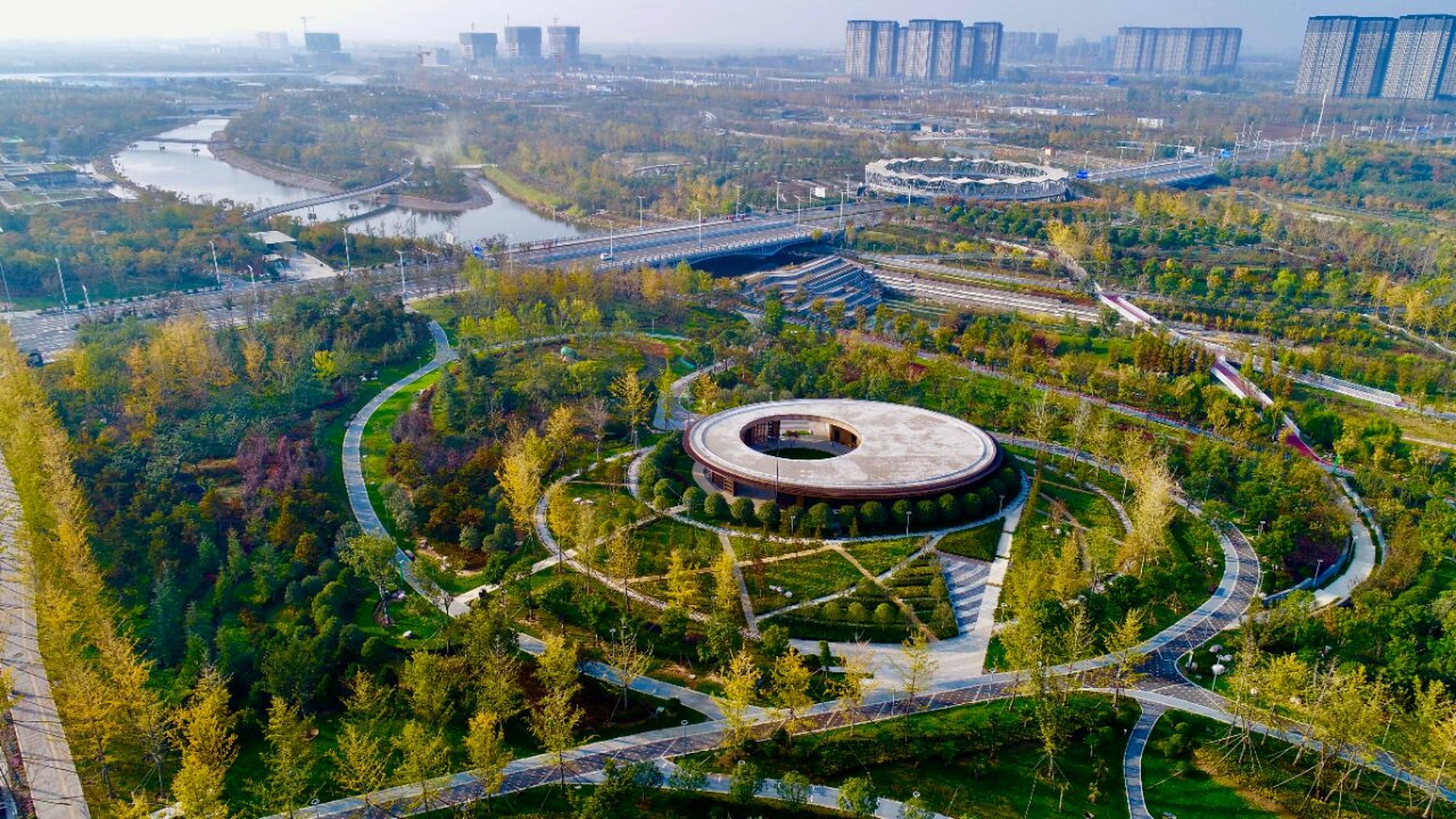 郑州航空港区双鹤湖中央公园 通过项目解读研究当地文化,提出以河南