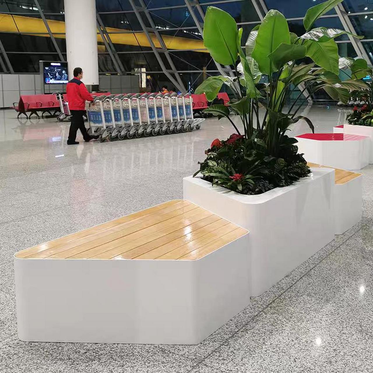 玻璃钢商场休闲椅户外公共花盆座椅室外景观坐凳创意休息长椅厂家玻璃