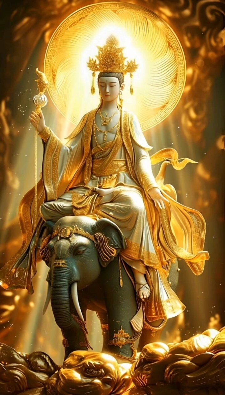 普贤菩萨图片  05 在佛教艺术的宝库中,普贤菩萨的形象总是给人以