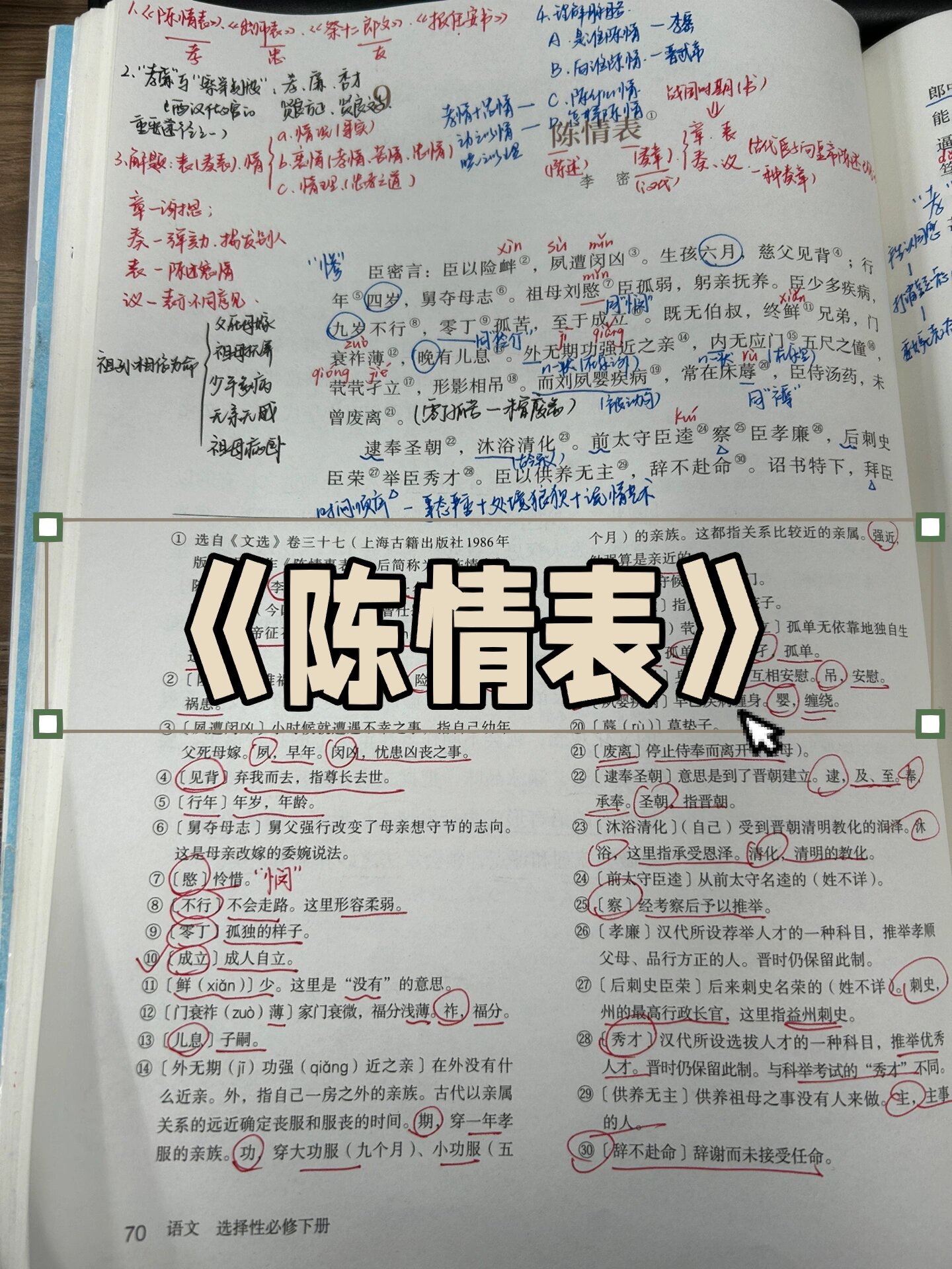 高中语文选择性必修下册第三单元《陈情表》