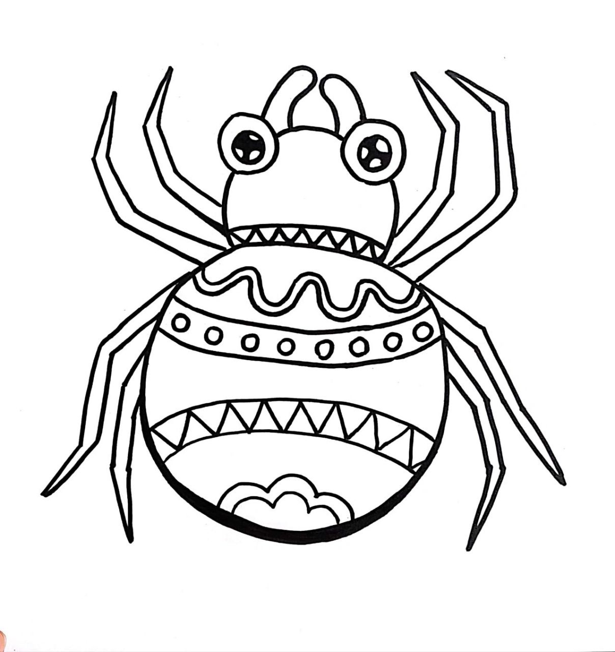 儿童画–蜘蛛(有课件步骤) 适合7-8岁 春天来了,万物复苏.