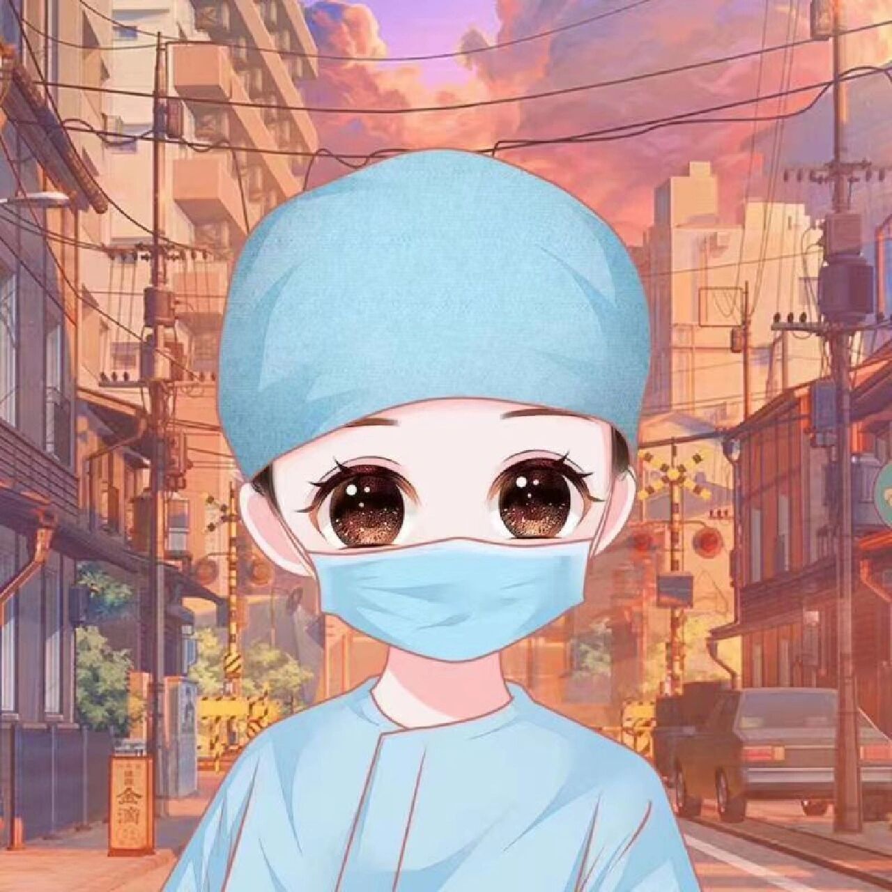 q版职业头像|手绘医生头像|卡通版女生头像