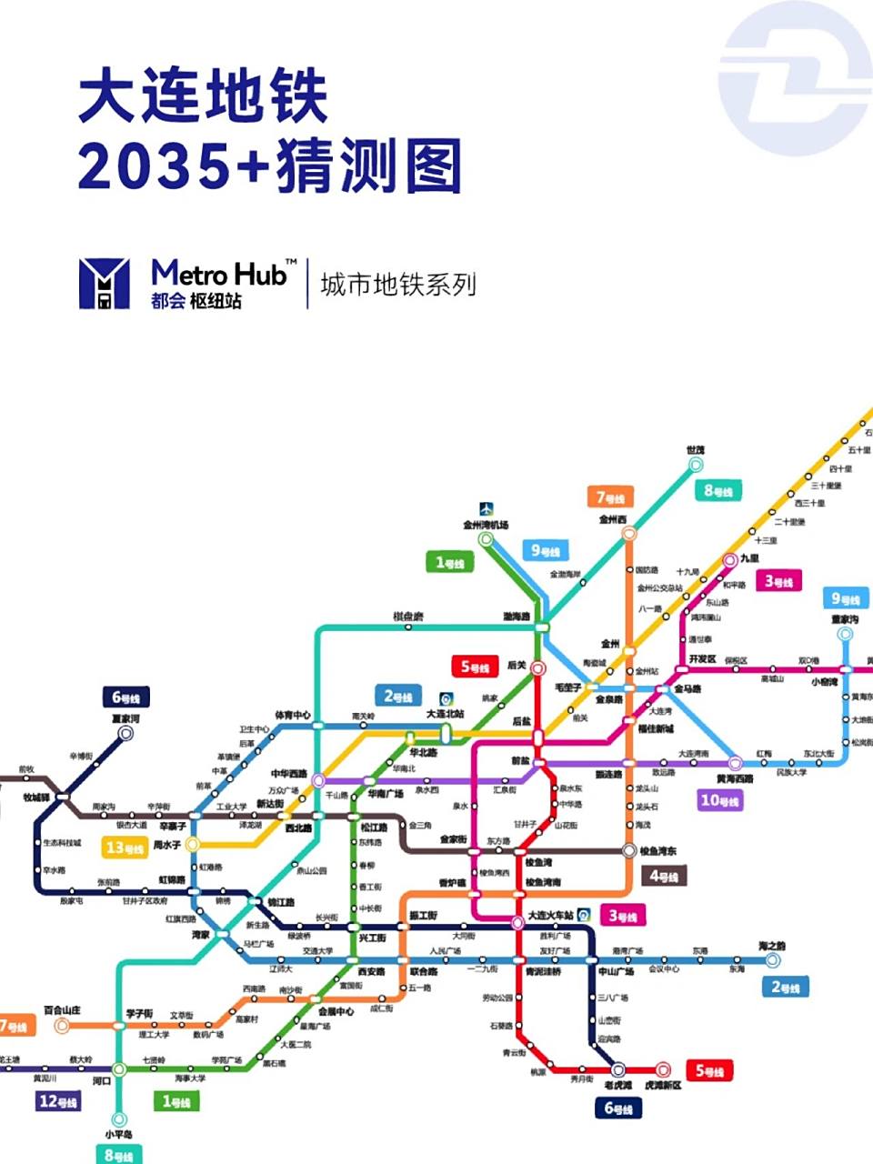 大连地铁远期规划猜测图 73本图仅为根据官方透露内容的猜测,仅供