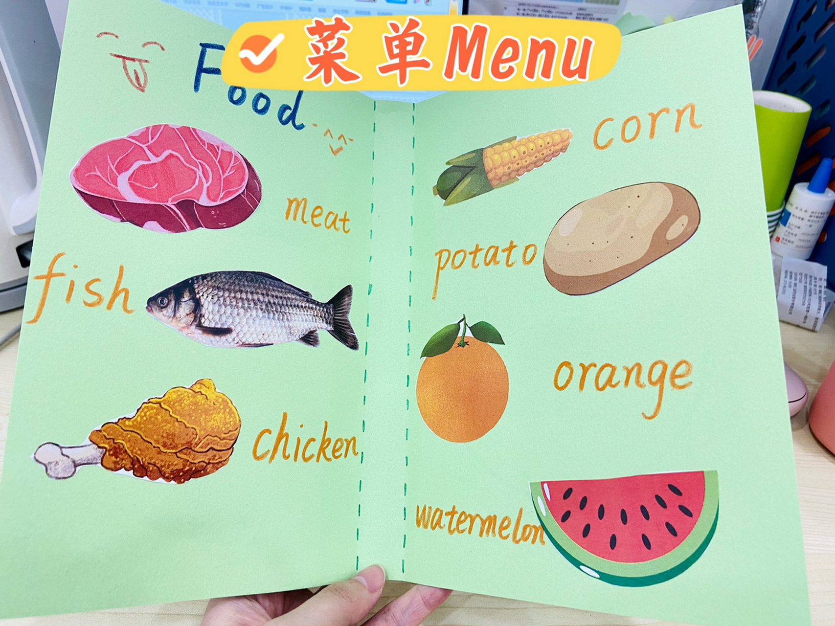 97英语课堂活动之"点餐"菜单78 99可用于"food"主题 93可用