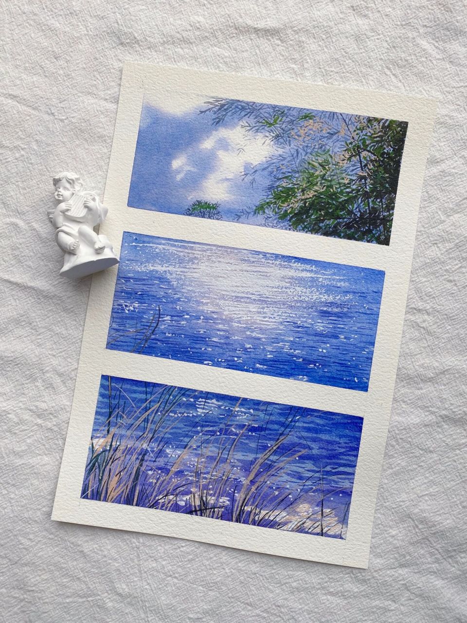 下班后日常|水彩风景画教程 温柔的晚风,傍晚的晚霞