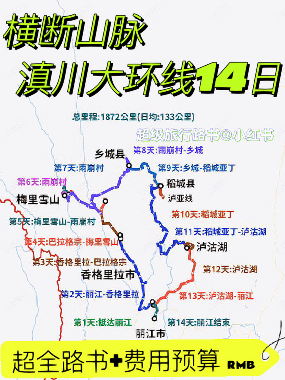 自驾必备|横断山脉滇川大环线14日超全路书    	 96 路书名:滇川