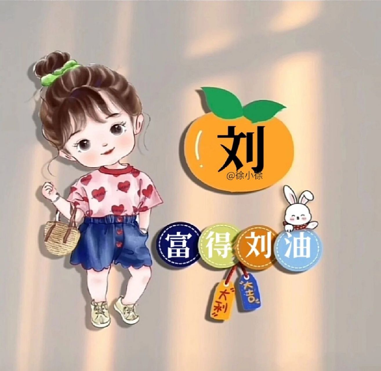 原创姓氏头像～刘 祝你祝我 富得流油