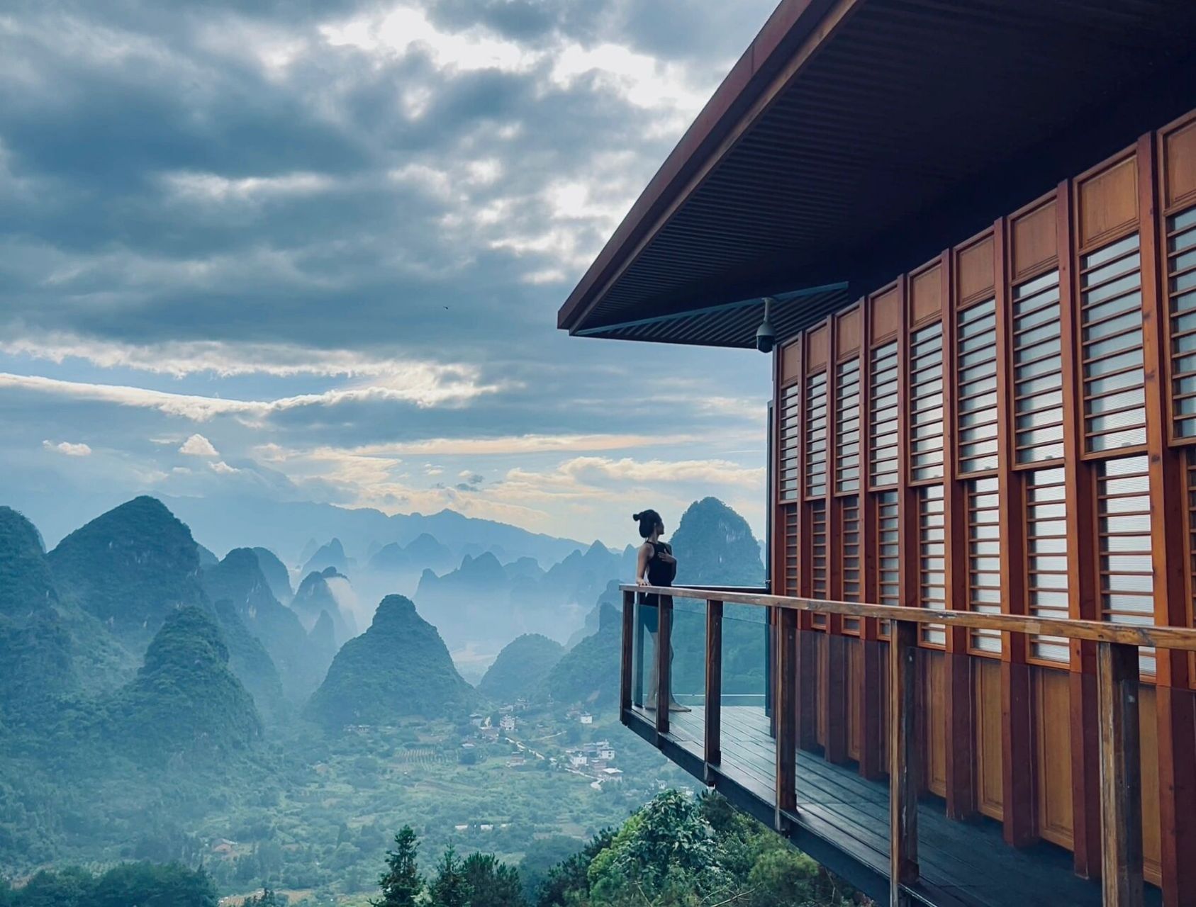 超美的酒店 阳朔 画山云舍 山水画般的美景7815一览相公山美景.